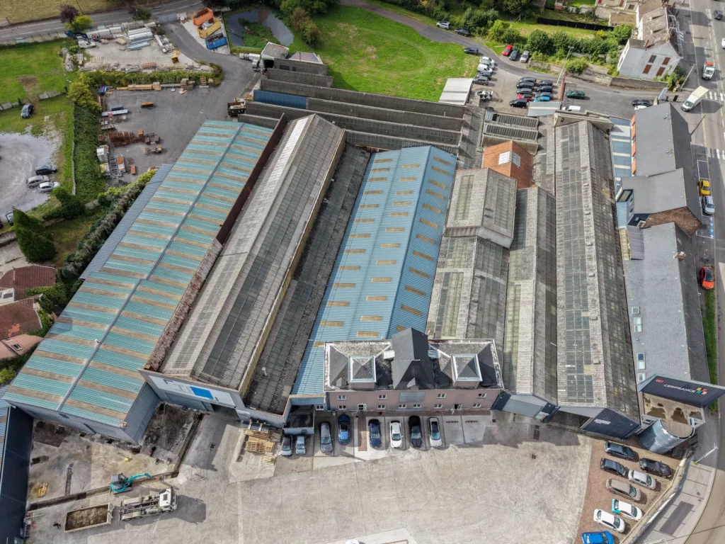 Vue aérienne du site industriel TPS à Maubeuge
